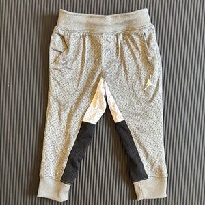 Jordan Gray and Black Mesh Sweatpants with Tapered Design